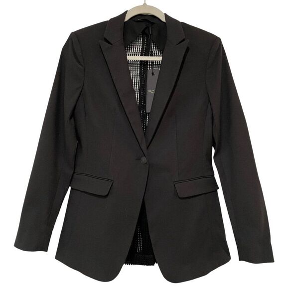 rag & bone Edgy Black Mesh Back Blazer Statement Structured Modern Power Suiting - Picture 6 of 15